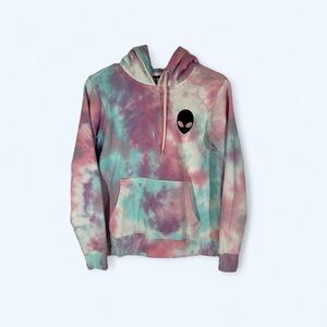 ALIEN TIE-DYE BLACK MATTER HOODIE